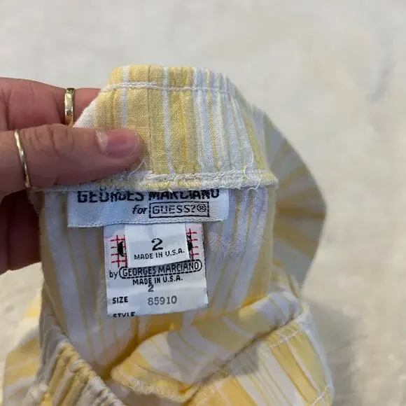 Guess Womens VTG Made in USA Yellow Cotton Shorts Boho Indie Summer Casual Sz 2 - Picture 5 of 6